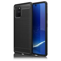 NALIA Carbon Look Case für Samsung Galaxy S10 Lite, Handy Hülle TPU Schutz Cover