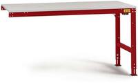 Manuflex LU6083.3003 ESD ESD munkaasztal UNIVERSAL standard hosszabbító asztal gumi tetővel, Szélesség magasság = 1750 x 800 x 760-870 mm Rubinvörös
