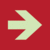 Wandschild - Richtungspfeil, gerade, Rot, 20 x 20 cm, Sicherheitsglas, Xtra-Glo