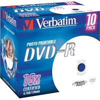 DVD Verbatim - DVD-R - 4,7 GB - 16x - Printable - Jewel Case - 43521 (Conf. 10)