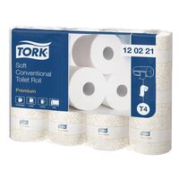 Tork Conventional Wrapped 2 Ply Toilet Roll White & Blue Embossed Pack of 12 x 8