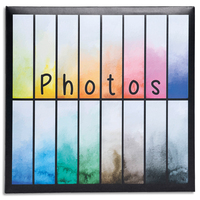 EXACOMPTA Album photos livre RAINBOW. Capacité 200 photos, 100 pages Grises. 22,5x22 cm, coloris Noir - produit supprimé à épuisement du stock
