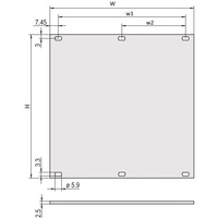 SCHROFF insteekmodule voor statische trapeziumvormige handgreep, 3 HE, 6 HE, 2,5 mm, Al, voorkant geanodiseerd, achterkant geleidend