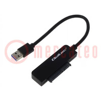 USB to SATA adapter; SATA 22pin female,USB A plug; 0.19m; PnP