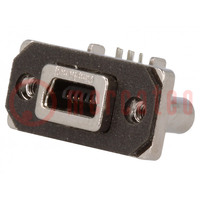 Socket; USB B mini; MUSB; for panel mounting,on PCBs,screw; THT