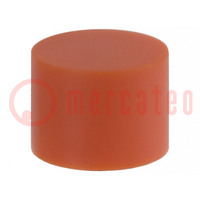 Button; push-in; 7mm; -25÷70°C; round; orange; Ø9.5mm