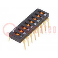 Commutateur: DIP-SWITCH; Nb.de séctions: 8; ON-OFF; 0,025A/24VDC