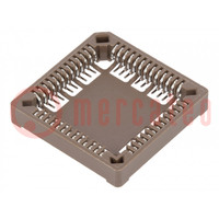 Socket: integrated circuits; PLCC52; phosphor bronze; tinned; 1A