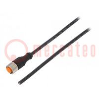 Connection lead; M12; PIN: 4; straight; 5m; plug; 250VAC; 4A; 1200