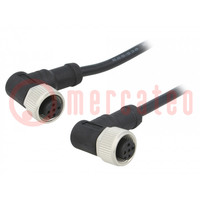 Cable: for sensors/automation; PIN: 4; M12-M12; 1m; plug; plug; 250V