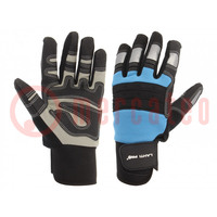 Gants de protection; Dimension: 8; noir/bleu