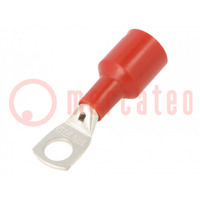 Tip: ring tube; M8; Ø: 8.5mm; 10mm2; crimped; for cable; insulated