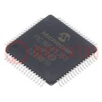IC: PIC mikrokontroller; 48MHz; 2÷3,6VDC; SMD; TQFP64; PIC18; tálca
