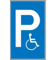 Parkplatzschild Alu B400xH600 mm Nur für Behinderte