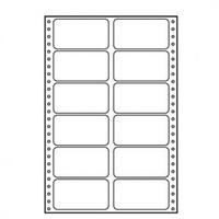Etykiety tabelacyjne 89 x 48.8 mm, A4, dwurzędowe, białe, 12 etykiety, pakowane po 25 szt., do drukarek igłowych