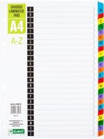 Przekładki kartonowe alfabetyczne A-Z z kolorowymi indeksami D.Rect, A4, 24 karty, mix kolorów