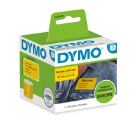 DYMO LW grandi etichette di spedizione / badge nominativi | Stampa nera su etichetta gialla | 54 mm x 101 mm | Autoadesivo | Rotolo da 220 etichette Easy-Peel | per LabelWriter