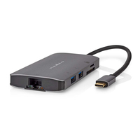 Nedis CCBW64240AT02 laptop dock & poortreplicator USB 3.2 Gen 1 (3.1 Gen 1) Type-C Antraciet