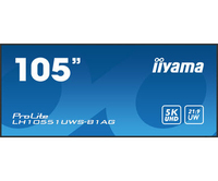 iiyama LH10551UWS-B1AG tartalomszolgáltató (signage) kijelző Laposképernyős digitális reklámtábla 2,66 M (104.7") LED 500 cd/m² UltraWide Full HD Fekete 24/7