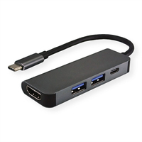Value 12.99.1042 laptop-dockingstation & portreplikator USB 3.2 Gen 1 (3.1 Gen 1) Type-C Schwarz