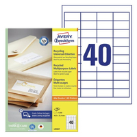 Avery LR3657 étiquette à imprimer Blanc Imprimante d'étiquette adhésive