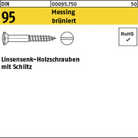 DIN 95 Messing 3,5 x 40 brüniert Ms brün VE=S