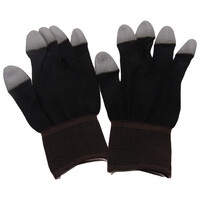 WETEC Handschuhe, schwarz, PU-beschichtete Fingerkuppen, ESD, XXL, Carbonfaden