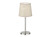 LED Tischlampe Silber mit Lampenschirm Leinen Beige, 30cm klein