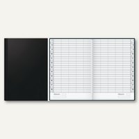 rido-idé Buchkalender "ultraplan" - zeitlos, 1 Tag/2 Seiten, 300 x 195 mm, schwarz