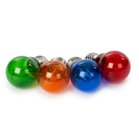 LED E27 Gloeilampen voor Prikkabel - G45 - 4 stuks - Rood, groen, blauw & oranje