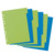Kartonregister GREENline, Manila-Recycling-Karton, blanko, grün, blau, A4, 6 Stk