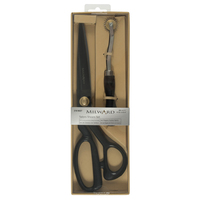 Scissors: Gift Set: Tailors Shears (28cm) and Tracing Wheel: Black