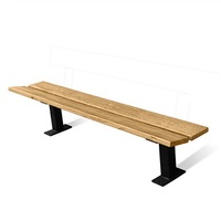 Pagoda Bench - RAL 3020 - Traffic Red - Light Oak