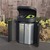 Torpedo Double External Recycling Bin With Hood - 120 Litre - Red