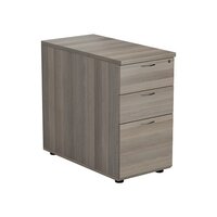 Jemini Grey Oak 3 Drawer Desk High Pedestal D800 KF78951