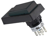 Zustimmungsschalter, 2-polig, schwarz, unbeleuchtet, IP65, HE3B-M2PB