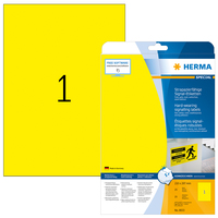 Wetterfeste Folien-Etiketten, gelb, A4, 210 x 297 mm, extrem stark haftend