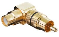 Audio Adaptor RCA - RCA M-F gold plated, right angled Invertieradapter