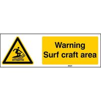 ISO Safety Sign - Warning , Surf craft area ,
