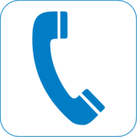 Piktogramm - Telefon, Blau, 30 x 30 cm, PVC-Folie, Selbstklebend, Weiß, Symbol