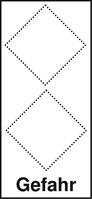 Grundplakette - Gefahr, Schwarz/Weiß, 19.2 x 8.2 cm, Folie, Für 2 Symbole