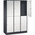 Armario guardarropa de acero de dos pisos INTRO, A x P 1220 x 500 mm, 6 compartimentos, cuerpo gris negruzco, puertas en gris luminoso.