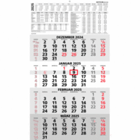 Viermonatskalender 959 33x59cm rot 2025