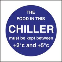 Vogue Food In This Chiller Sign Made of Vinyl Self Adhesive 100 x 100mm