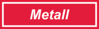 Wertstoff-Schild - Metall, Rot/Weiß, 8.5 x 29 cm, PVC-Folie, Selbstklebend