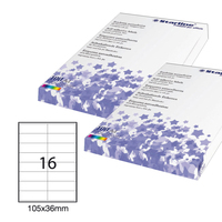 Etichette adesive - in carta - permanenti - 105 x 36 mm - 16 et/fg - 100 fogli - bianco - Starline