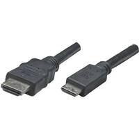 HDMI kábel [1x HDMI dugó 1x HDMI mini C dugó] 1.8 m fekete Manhattan 756590