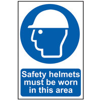 Scan 0002 Safety Helmets Must Be Worn In This Area - PVC 200 x 300mm