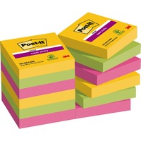 Post-it® Haftnotizen Super Sticky Notes, 48 x 48 mm, Carnival bunt