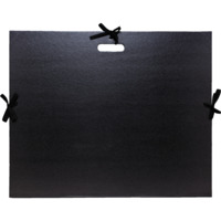 Carton à dessin kraft noir vernis avec rubans et poignée 59x72 cm - Pour format raisin